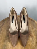 French Connection Suede Pointed Toe Heels Brown Stiletto Pumps US 8 NWB