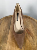 French Connection Suede Pointed Toe Heels Brown Stiletto Pumps US 8 NWB
