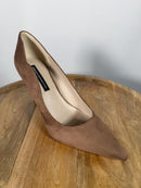 French Connection Suede Pointed Toe Heels Brown Stiletto Pumps US 8 NWB