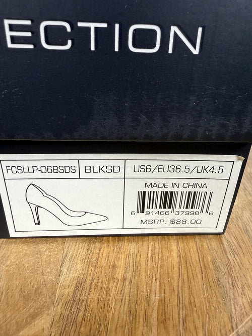 French Connection Black Suede Pointed Toe Pumps Heels Women's US Size 6 NWB