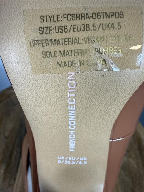 French Connection Patent Leather Nude Heels Pumps US 6 NWB