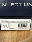 French Connection Heels White Thong Strap Square Toe Padded Sandals US 7.5 NWB