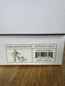 Halston Pewter Iridescent Platform Block Heel Sandals Ankle Strap Size 8 NWB