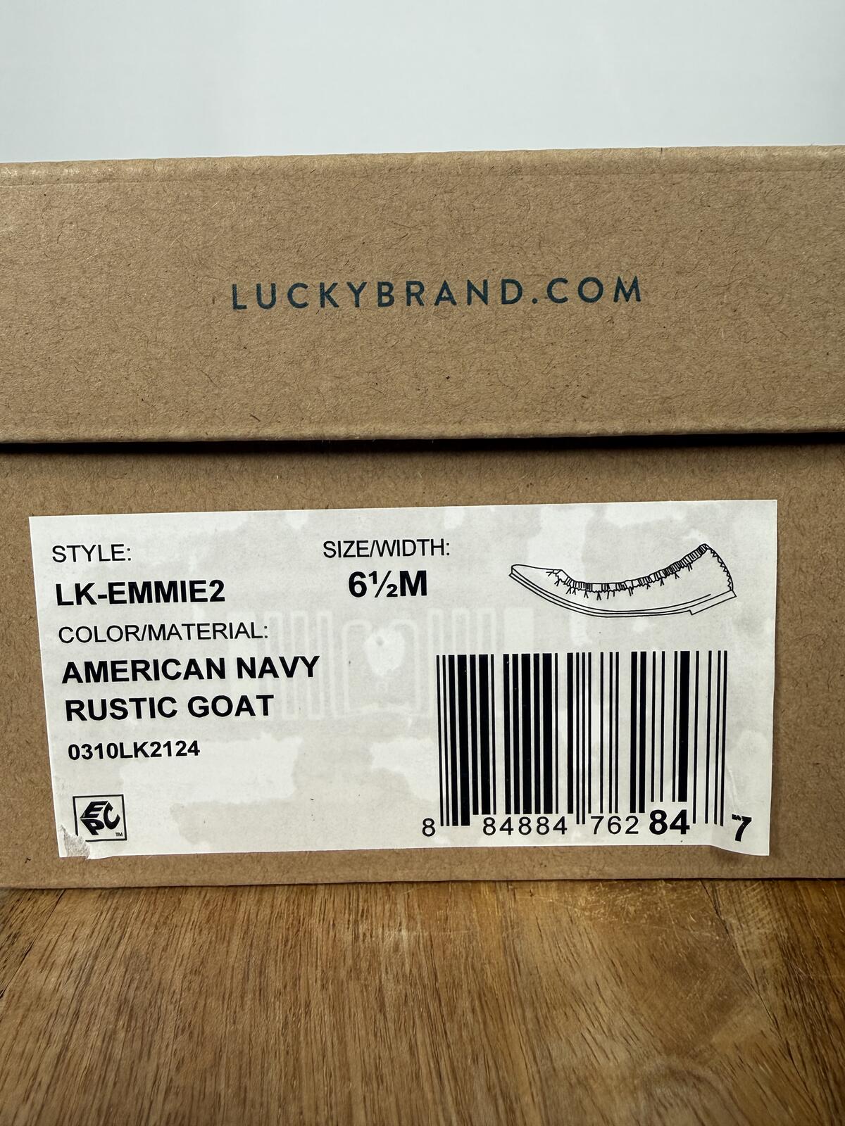 Lucky Brand Emmie Leather Ballet Flats US Size 6.5M American Navy NWB