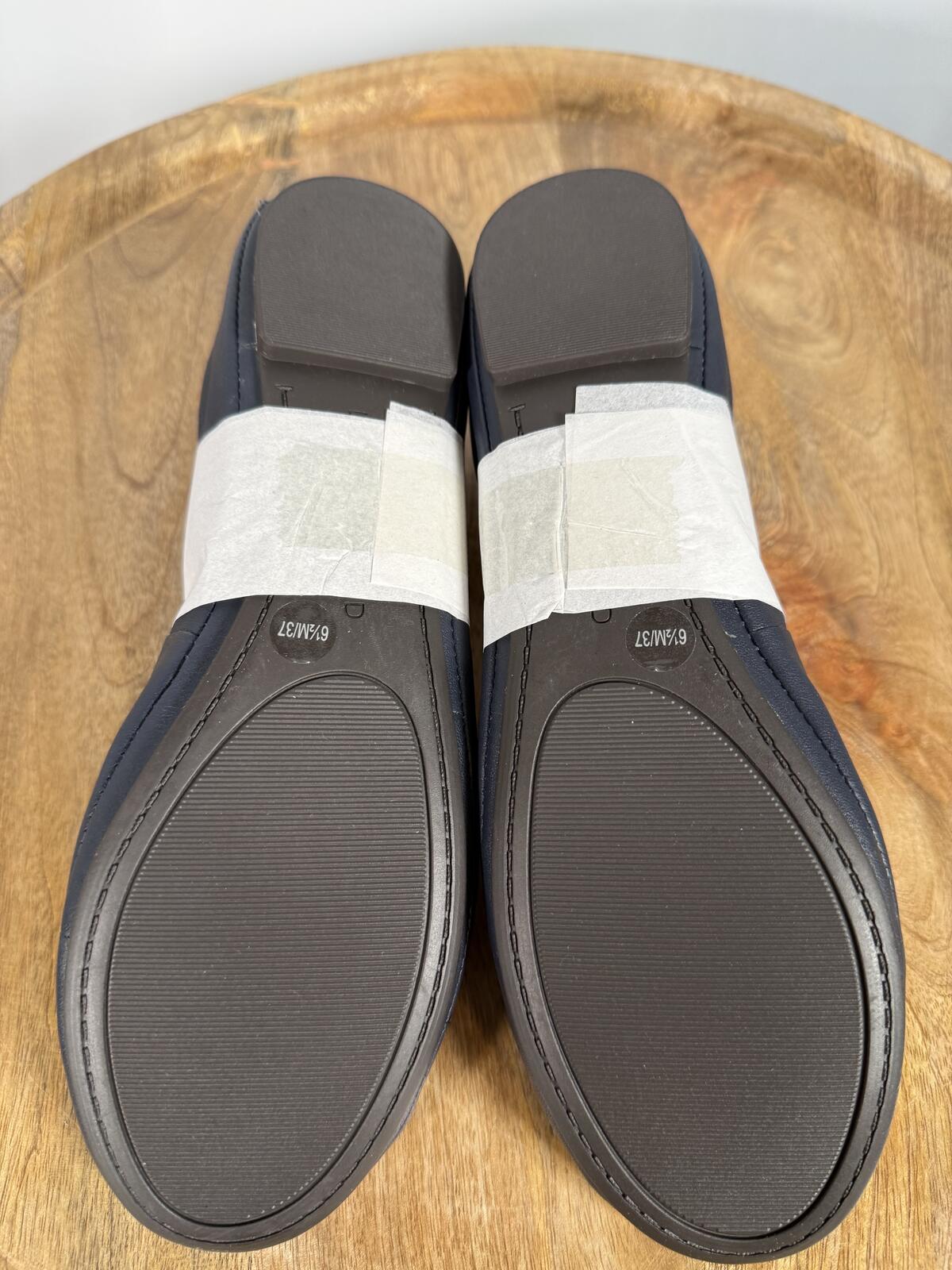 Lucky Brand Emmie Leather Ballet Flats US Size 6.5M American Navy NWB
