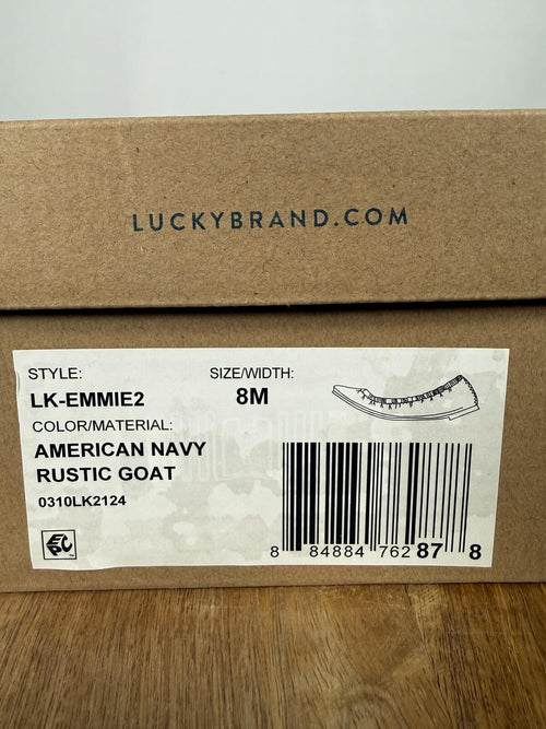 Lucky Brand Emmie Leather Ballet Flats US Size 8M American Navy NWB