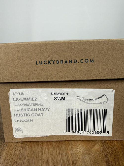 Lucky Brand Emmie Leather Ballet Flats US Size 8.5M American Navy NWB