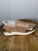Kenneth Cole Reaction Shell Cari Faux Fur Jewel Jogger Sneakers US 6.5M NWB