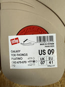 FitFlop Galaxy Toe Wedge Flip Flop Women’s US 9 Platino Sandals NWB