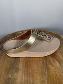 FitFlop Galaxy Toe Wedge Flip Flop Women’s US 9 Platino Sandals NWB