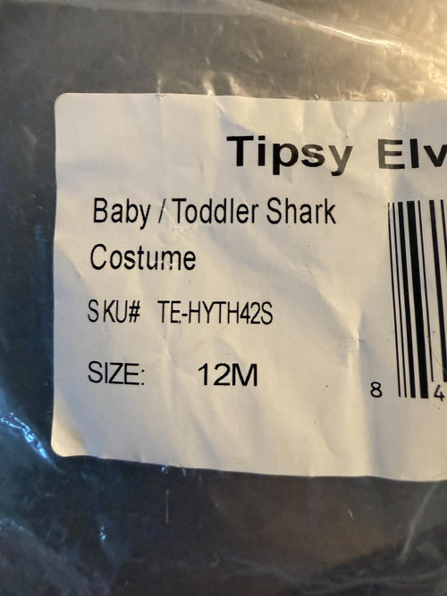 NWT Tipsy Elves Toddler Boy's Shark Costume Size 12M