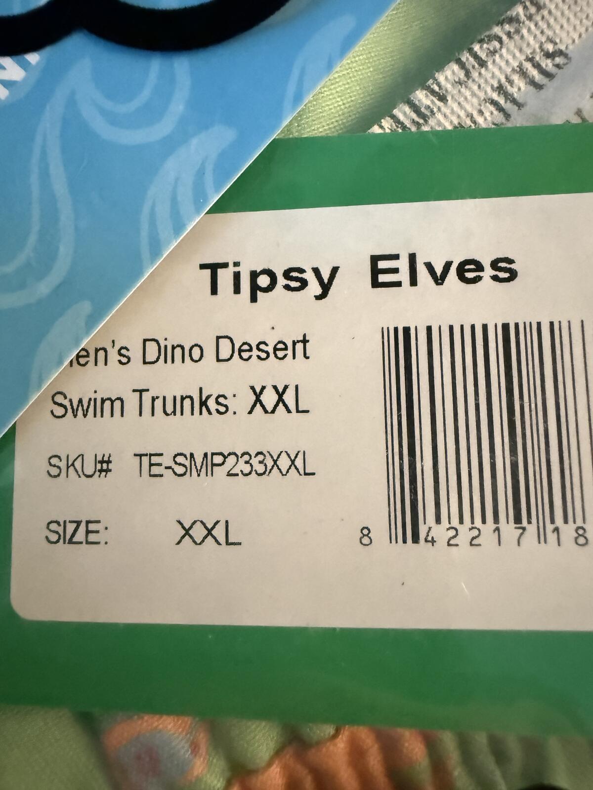 NWT Tipsy Elves Dinosaur Desert Swim Trunks Size XXL