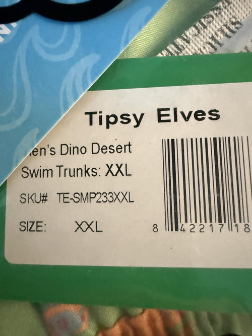 NWT Tipsy Elves Dinosaur Desert Swim Trunks Size XXL