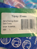 NWT Tipsy Elves Men's Flamingo Swim Trunks Size Large