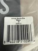 NWT Fourlaps Infinity Sports Bra Black Size Medium
