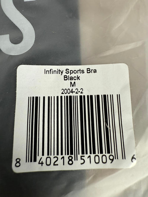 NWT Fourlaps Infinity Sports Bra Black Size Medium