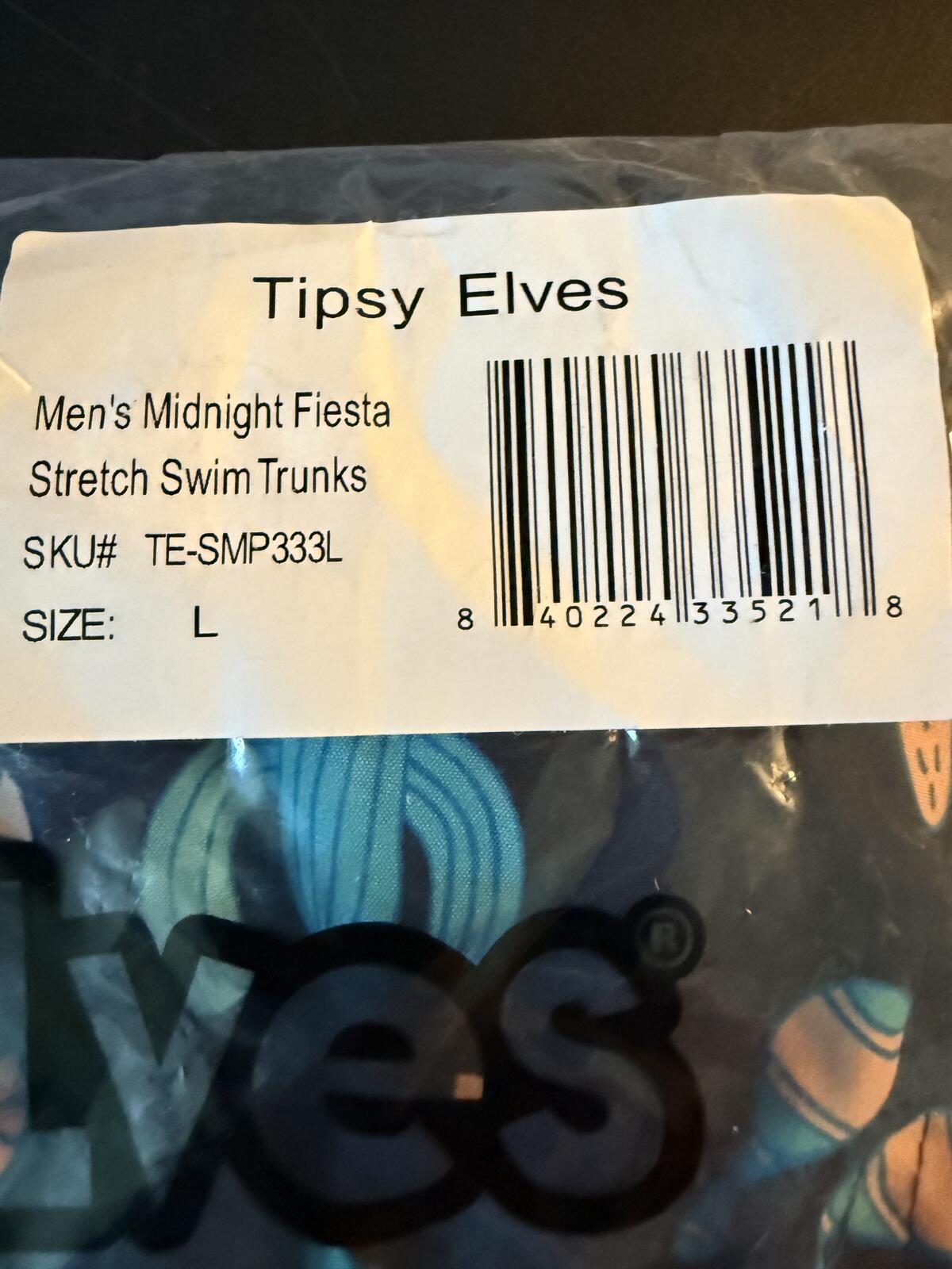 NWT Tipsy Elves Midnight Fiesta Stretch Swim Trunks Size Large