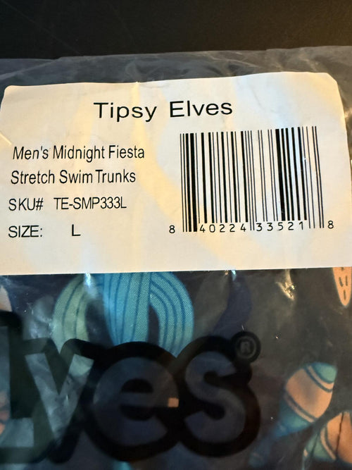 NWT Tipsy Elves Midnight Fiesta Stretch Swim Trunks Size Large