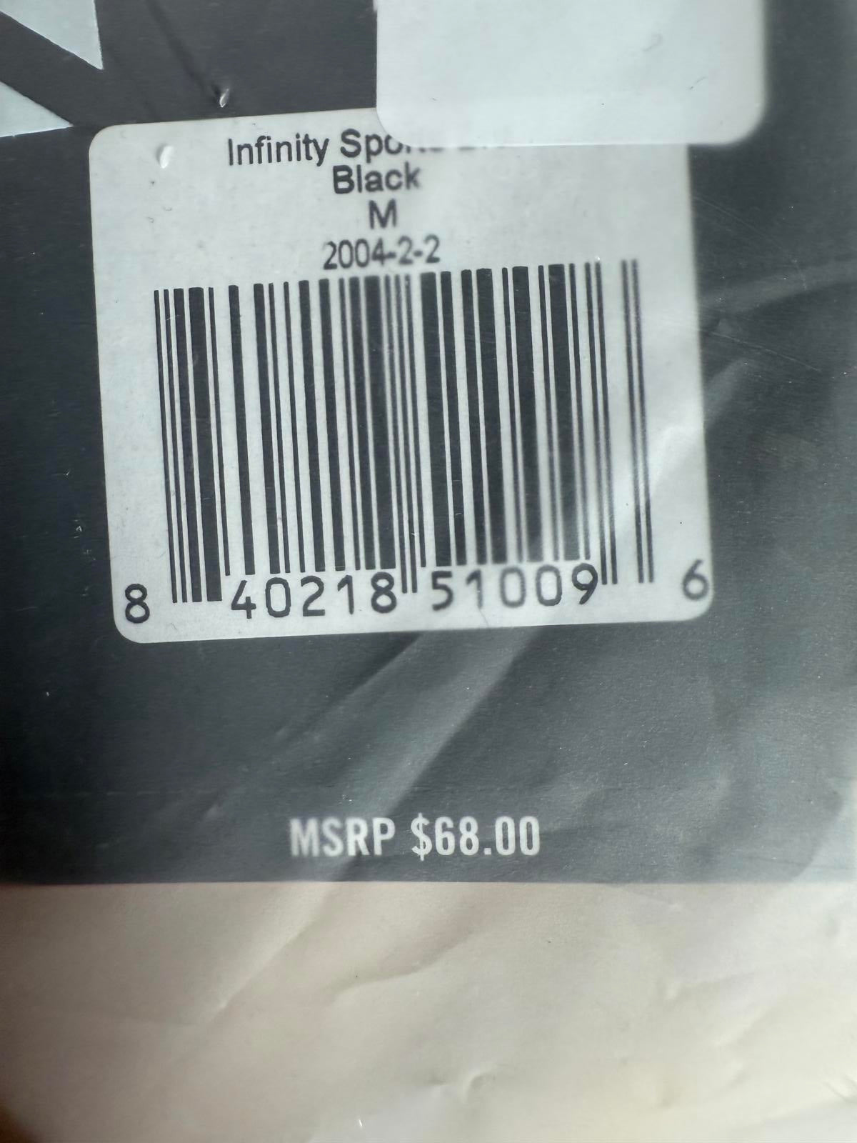 NWT Fourlaps Infinity Sports Bra Black Size Medium