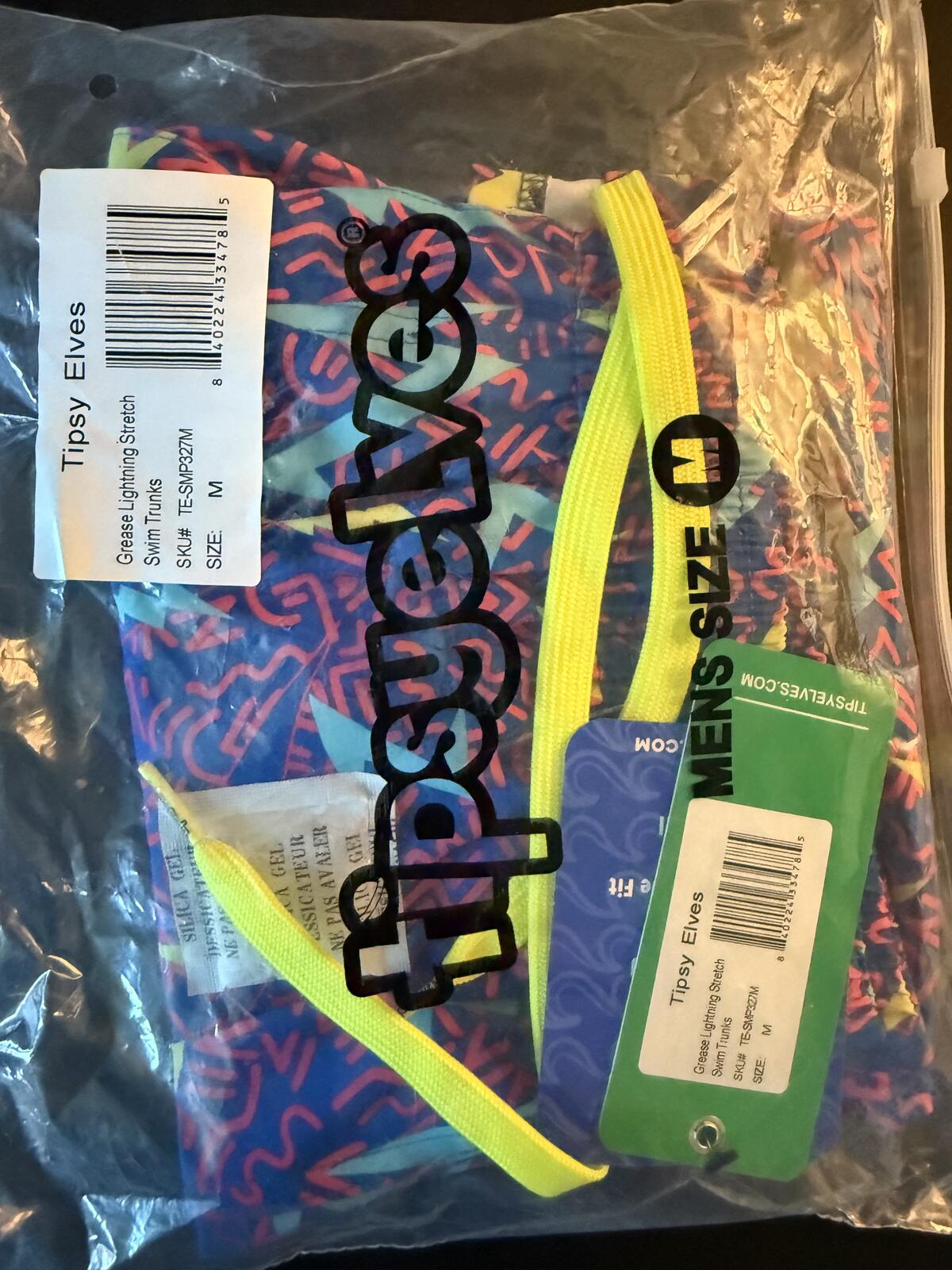 NWT Tipsy Elves Grease Lightning Stretch Swim Trunks Size Medium