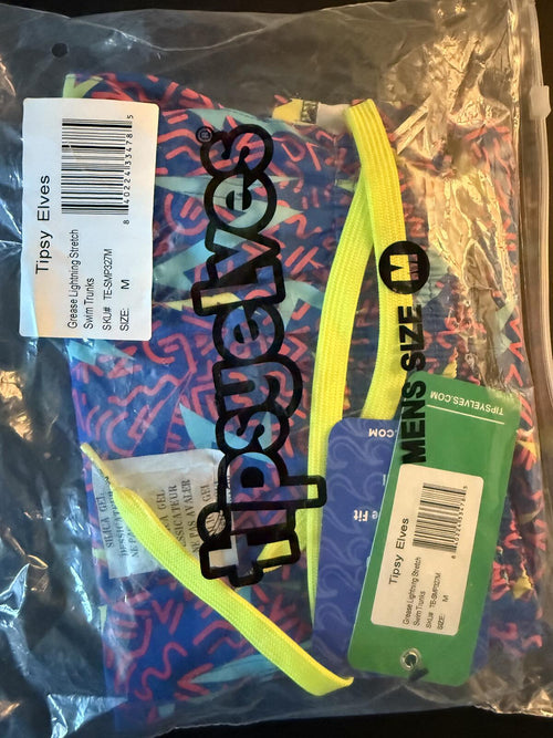 NWT Tipsy Elves Grease Lightning Stretch Swim Trunks Size Medium
