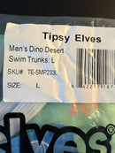 NWT Tipsy Elves Dinosaur Desert Swim Trunks Size Large