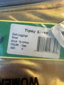NWT Tipsy Elves Leggings Women's Gold Metallic Size Small