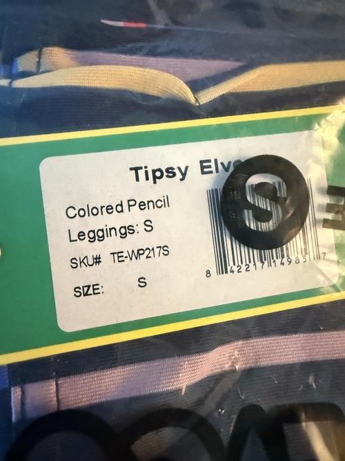 NWT Tipsy Elves Pencil Print Leggings Women's Size Small
