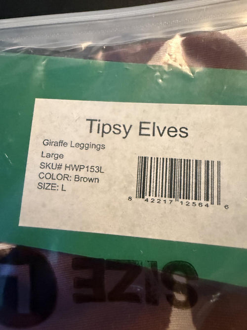 NWT Tipsy Elves Giraffe Leggings Women's Size Large