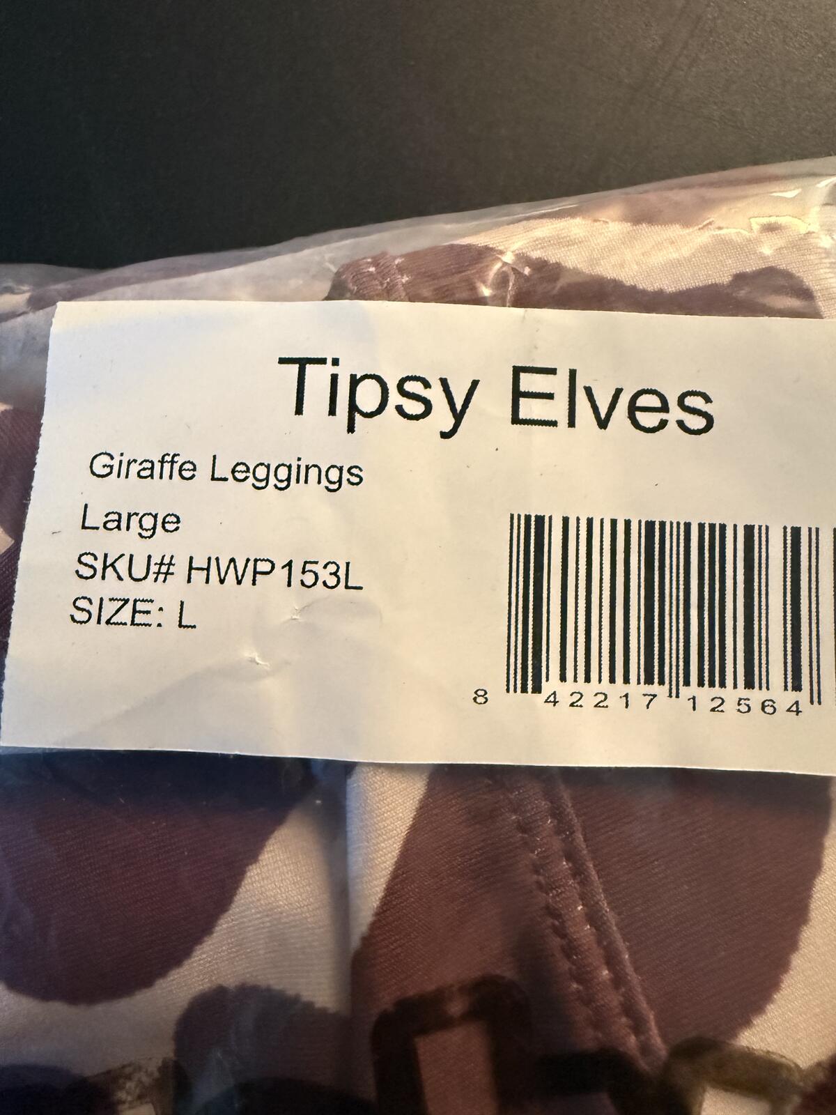 NWT Tipsy Elves Giraffe Leggings Women's Size Large