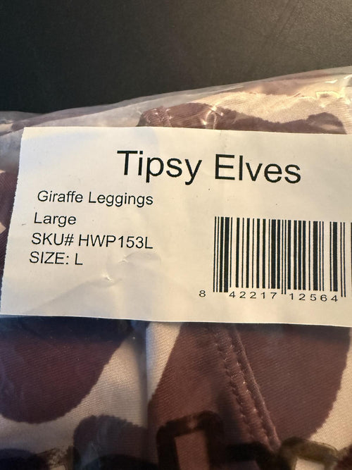 NWT Tipsy Elves Giraffe Leggings Women's Size Large