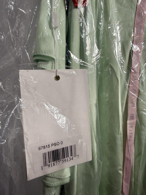 Mac Duggal Pistachio Satin Ruffled Dress Satin Fabric 67815 Size 0 NWT
