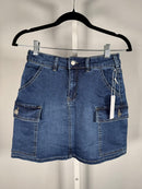 NWT Six Fifty Kyra Cargo Denim Mini Skirt Dark Wash Size Small