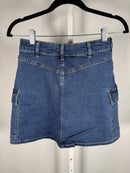 NWT Six Fifty Kyra Cargo Denim Mini Skirt Dark Wash Size Large