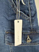 NWT Six Fifty Kyra Cargo Denim Mini Skirt Dark Wash Size Large
