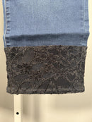 NWT G by Giuliana Black Label Straight Lace Hem Jeans Size 10