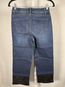 NWT G by Giuliana Black Label Straight Lace Hem Jeans Size 10