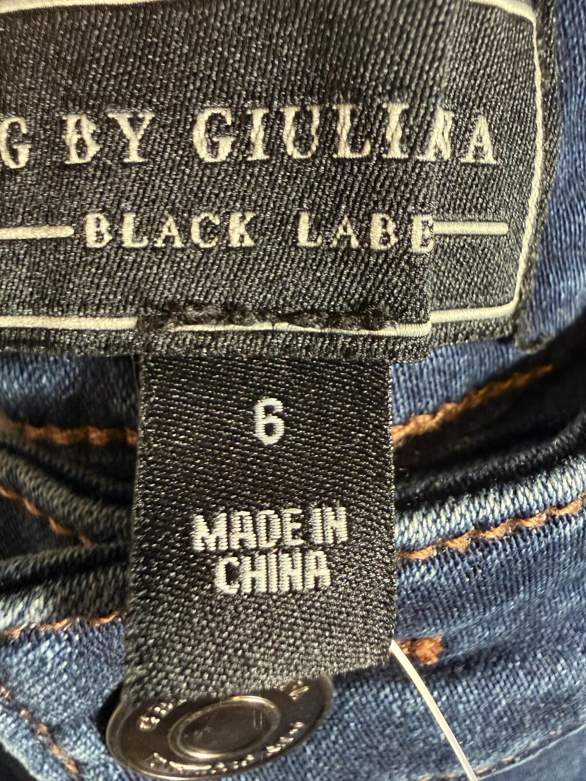 NWT G by Giuliana Black Label Straight Lace Hem Jeans Size 6