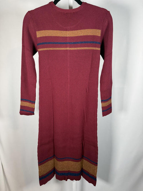 NWT G by Giuliana Ribbed Stripe Midi Sweater Dress XS