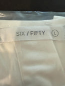 NWT Six/Fifty White Short Sleeve Button Back Blouse Size Large