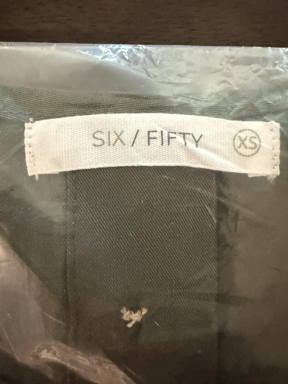 NWT Six/Fifty Olive Short Sleeve Pocket Back Blouse Size XS