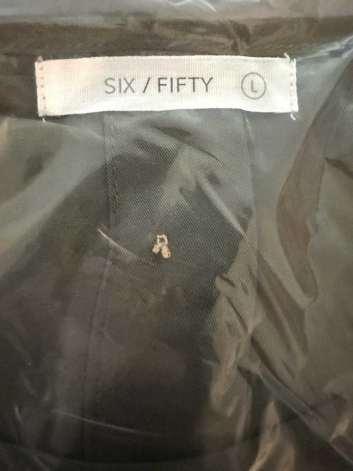 NWT Six/Fifty Olive Short Sleeve Pocket Back Blouse Size Large