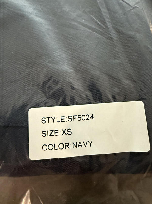 NWT Six/Fifty Navy Blue Short Sleeve Pocket Back Blouse Size XS
