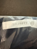 NWT Six/Fifty Navy Blue Short Sleeve Pocket Back Blouse Size XS