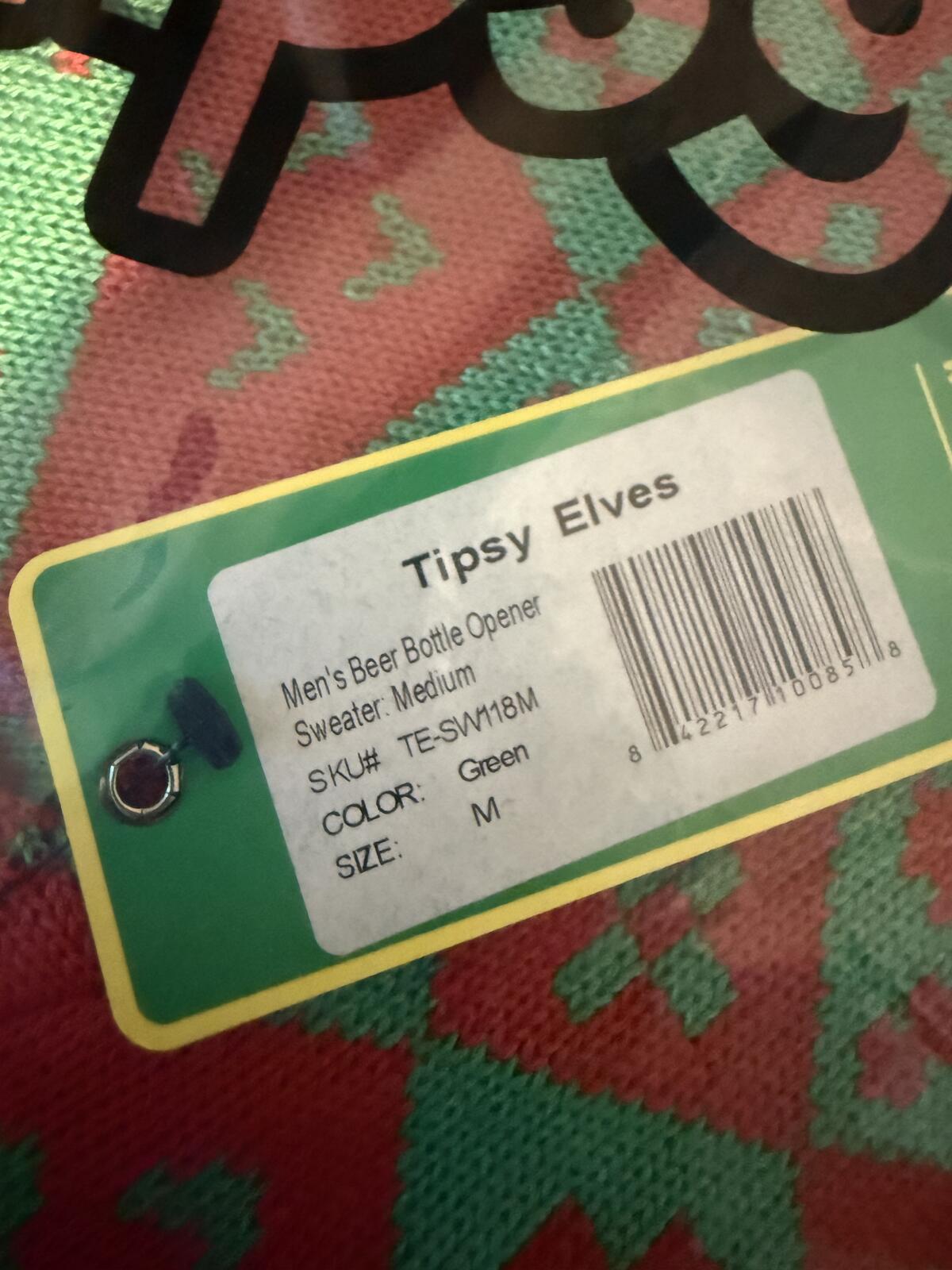 NWT Tipsy Elves Men's Bottle Opener Ugly Christmas Sweater Size Medium