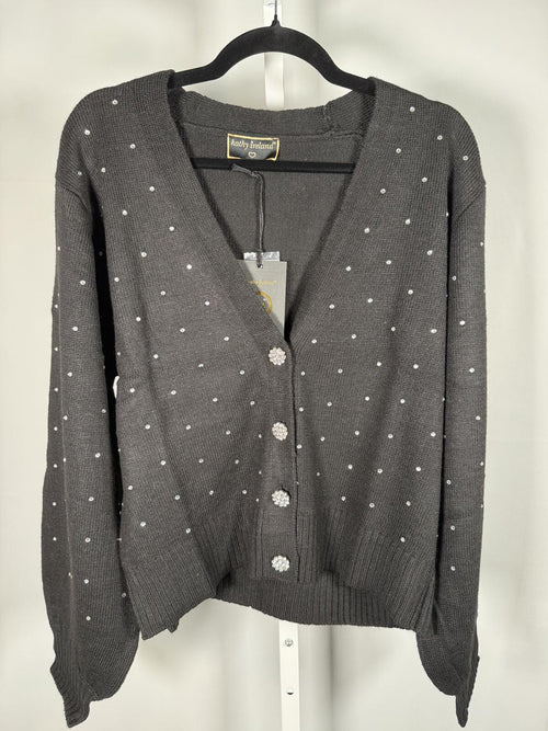 NWT Kathy Ireland Holiday Jewel Cardigan & Cami Set Black Size 3X