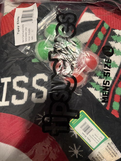 NWT Tipsy Elves Men's Drinking Game Ugly Christmas Sweater Size Large