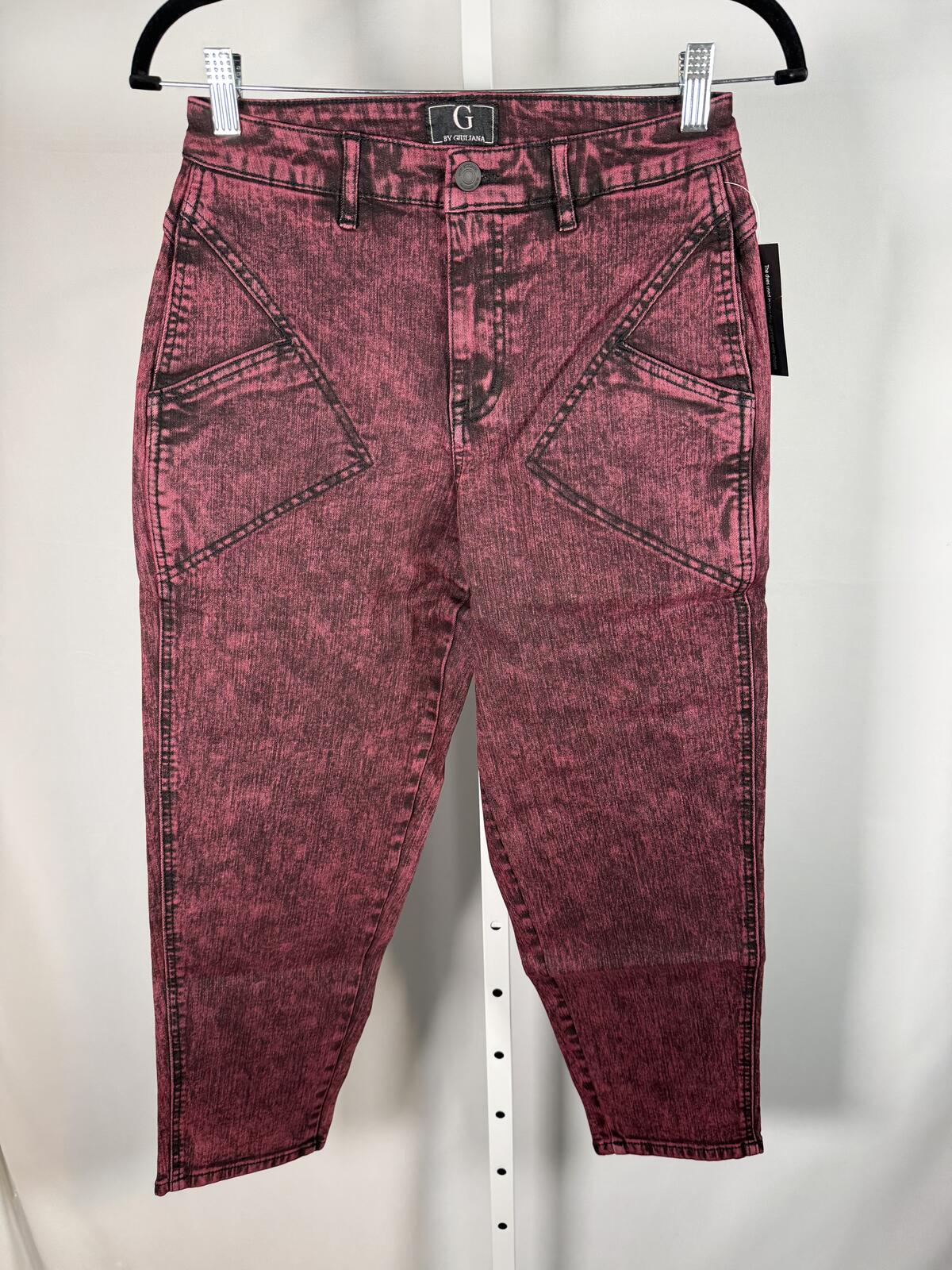 NWT G by Giuliana Pink Acid Wash Straight Leg Jeans Size 6