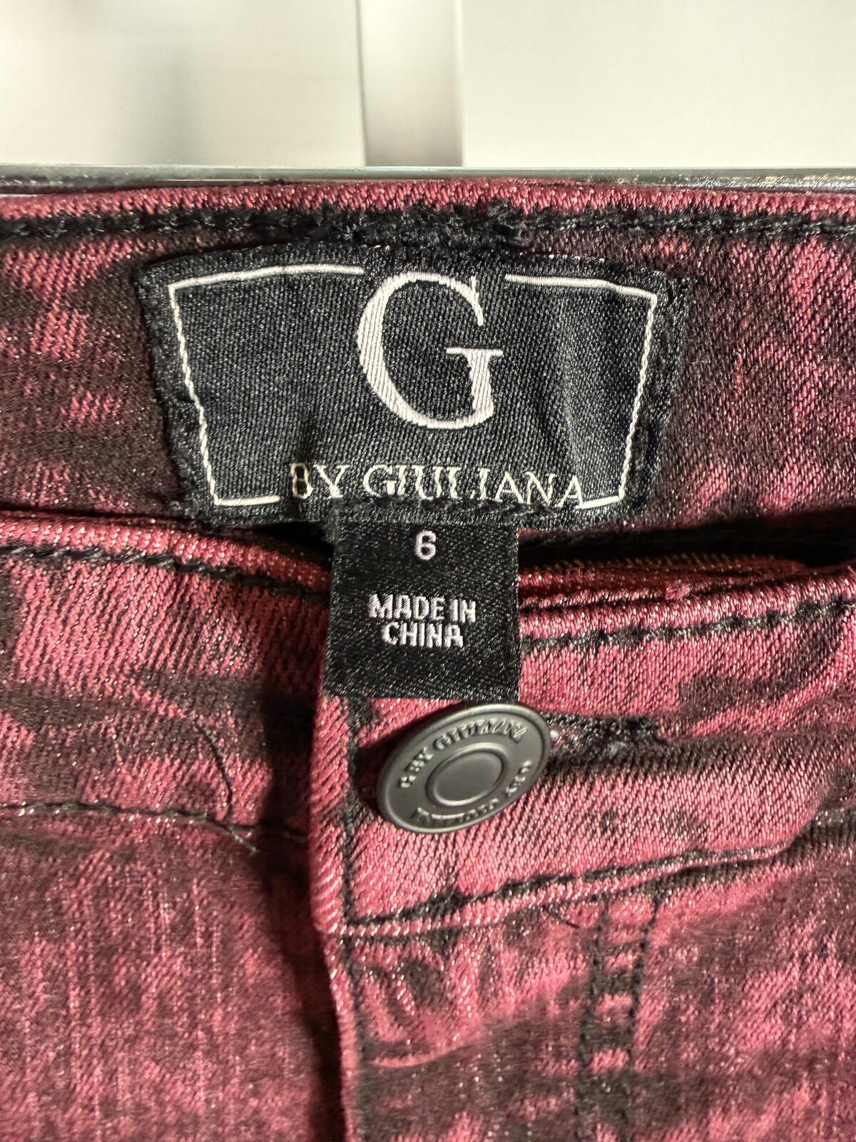 NWT G by Giuliana Pink Acid Wash Straight Leg Jeans Size 6