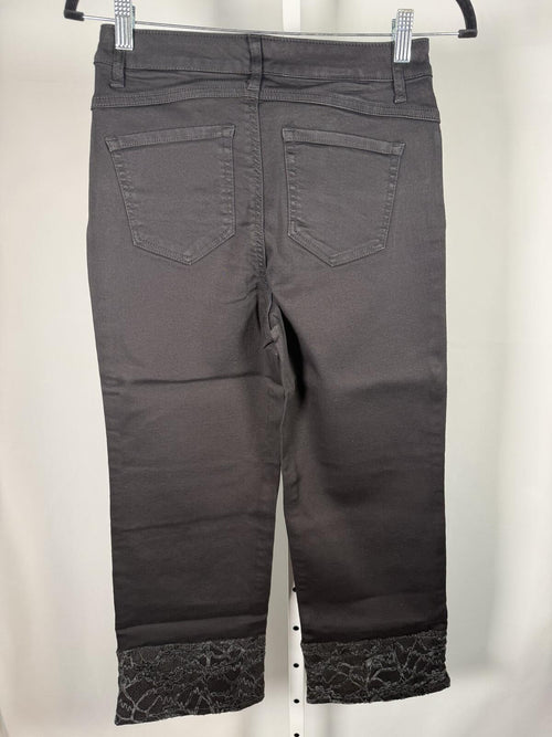 NWT G by Giuliana Black Label The Straight Lace Hem Jeans Size 6